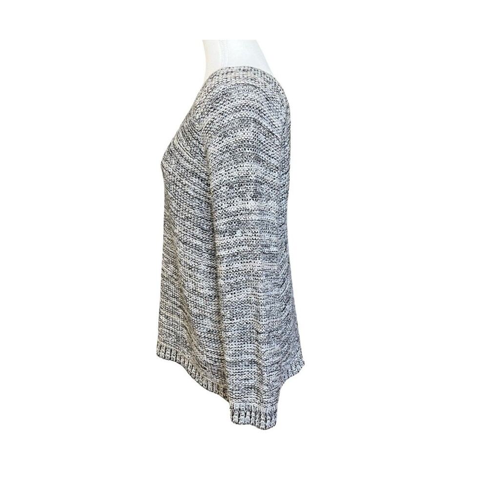 SUSINA Sweater Women's Medium Tan Black Gray Heathered Slouchy Keyhole Back - Picture 3 of 6